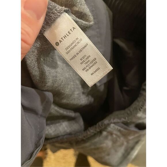 Athleta Bali linen ankle pants silver/gray size 6 - Picture 4 of 5